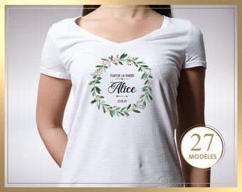 Tshirt EVJF, t-shirt personnalisable, accessoire EVJF, tee shirt team de la mariée, T-shirt enterrement de vie de jeune fille