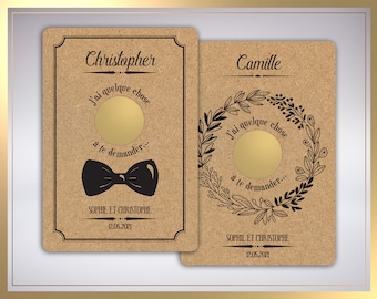 Witness Request - Witness Scratch Card - Bridesmaid - Best Man - Kraft Card