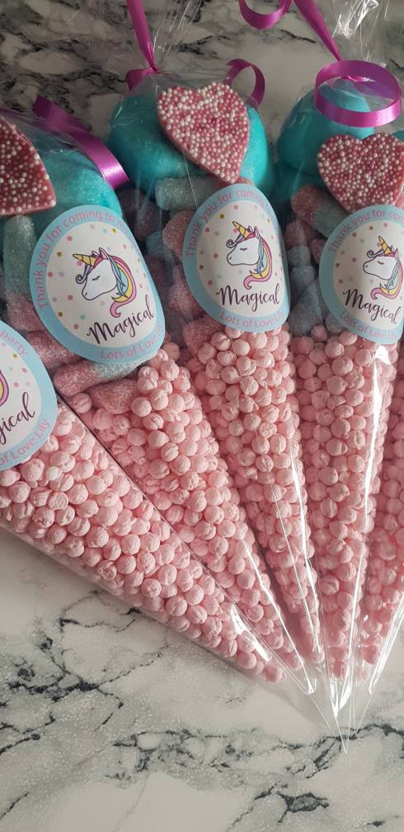 10 Pre Filled Unicorn Sweet Cones With Stickers Etsy