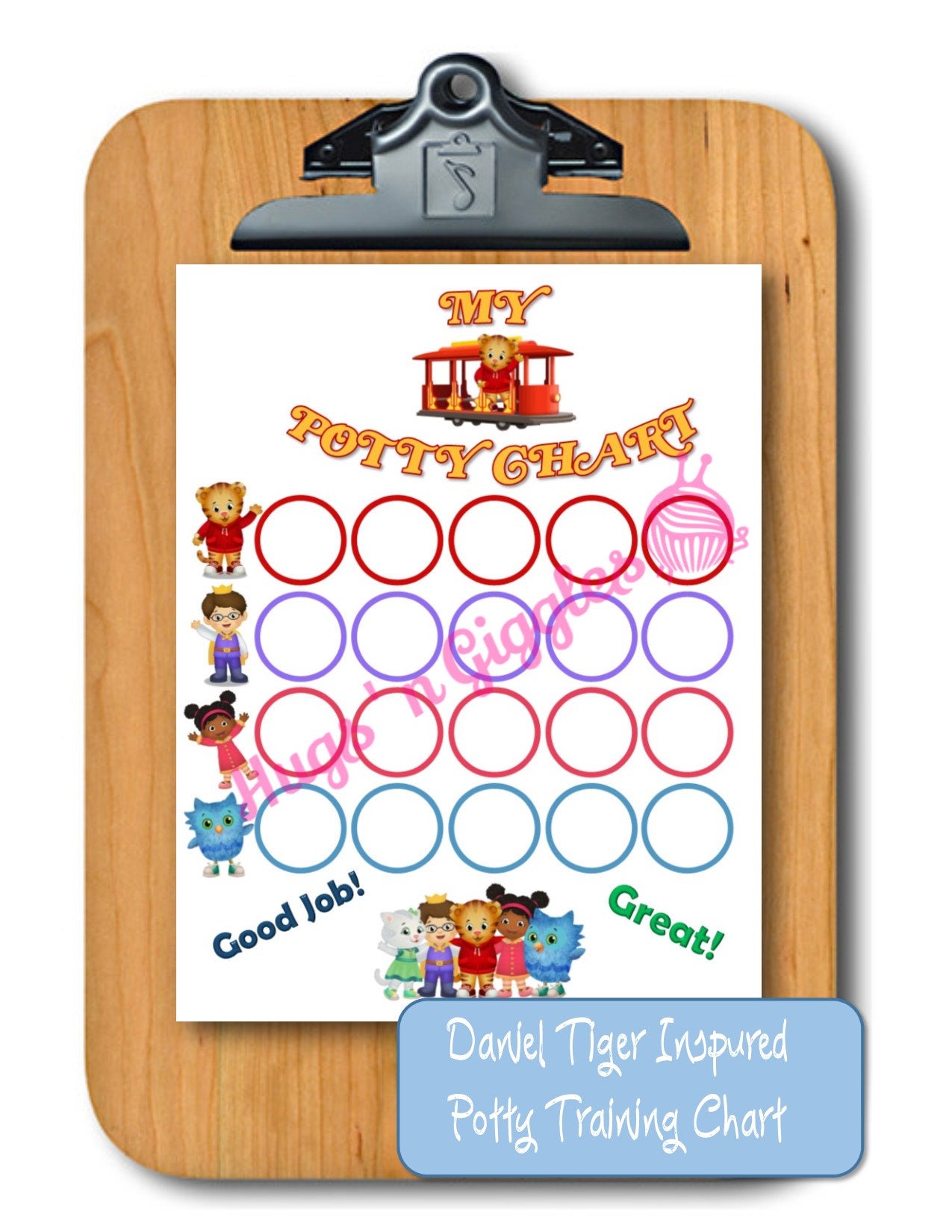 Daniel Tiger's Neighborhood Inspired Potty Training Chart Etsy