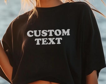 Camiseta corta Comfort Colors con texto personalizado / Camiseta corta personalizada / Camiseta personalizada inspirada en los años 90