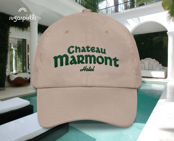 Chateau Marmont Embroidered Classic Dad Hat, Iconic Los Angeles Cap, Hollywood Hotel Keepsake, Vintage LA Travel Gift, Adjustable Dad Hat