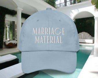 Huwelijksmateriaal Dad Hat, geborduurde pet, iets blauws bruid, huwelijksreiskleding, cadeau vrouw, pas getrouwd, aanzoek Verrassingscadeau