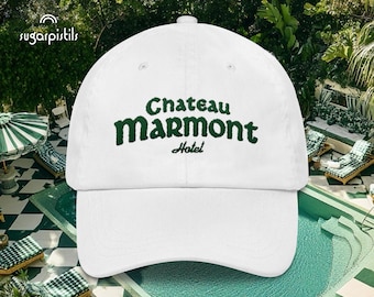 Chateau Marmont Embroidered Classic Dad Hat, Iconic Los Angeles Cap, Hollywood Hotel Keepsake, Vintage LA Travel Gift, Adjustable Dad Hat