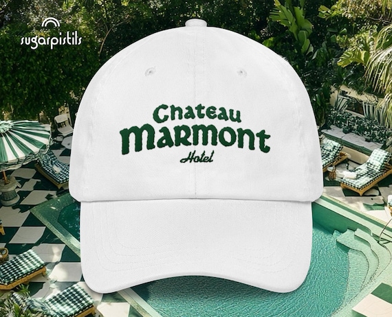 Chateau Marmont Embroidered Classic Dad Hat, Iconic Los Angeles Cap, Hollywood Hotel Keepsake, Vintage LA Travel Gift, Adjustable Dad Hat