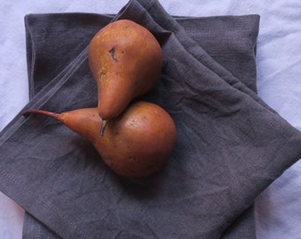 Adirondack Acorns Naturally Dyed, Hand-sewn, Linen Napkins