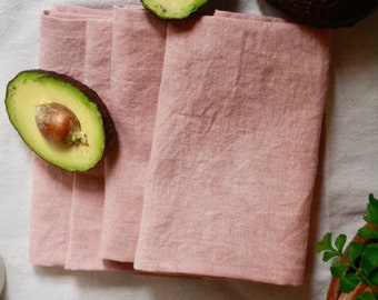 Avocado Naturally Dyed, Hand-sewn, Linen Napkins