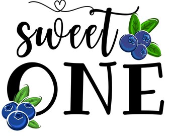 Sweet ONE Blueberry SVG, First Birthday (Digital Download)