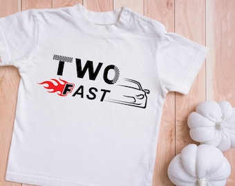 Two Fast 2nd Birthday T-shirt, Race Car Toddler Tee