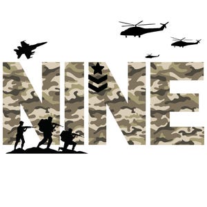 Militaire NEUF svg neuvième anniversaire sublimation PNG Armée neuvième anniversaire conception numérique Soldats anniversaire svg anniversaire force armée png