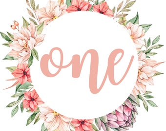 Flower birthday svg, First birthday svg, Baby girl birthday png, Flower sublimation svg, Wildflower birthday digital design, ONE svg