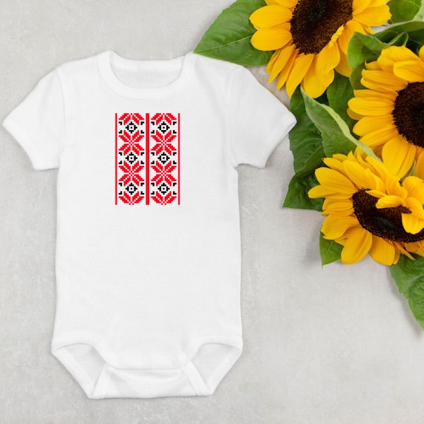 Ukrainian baby embroidered bodysuit, Ukrainian baby shirt, Ukrainian baby vyshyvanka, Baby embroidered Onesie®, Ukrainian gift, Ukraine