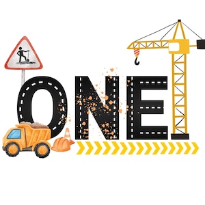 Construction birthday svg, First birthday png, Boy birthday jpg, construction vehicles birthday svg, Construction site birthday jpg, ONE svg