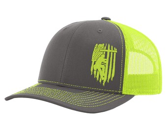 Guyana Flag of Texas Map Adult Mesh Hat Adjustable Back Trucker Cap Green