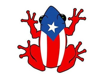 Puerto Rico Flag Frog embroidery design for embroidery machines (make a sample first)
