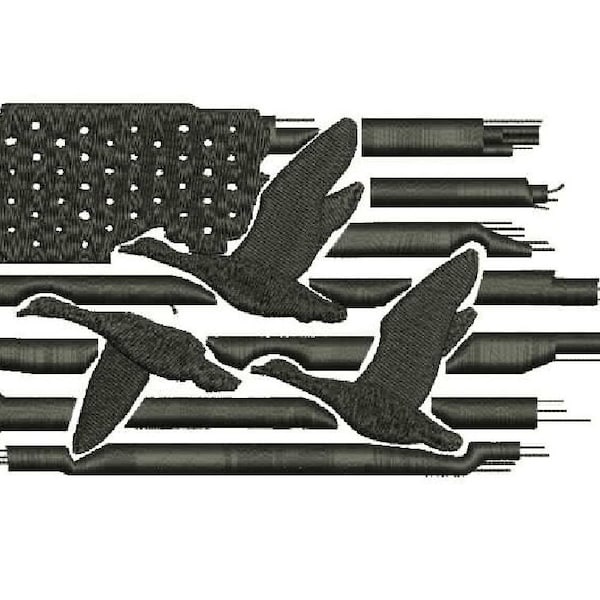 US FLAG DUCK desing for embroidery machines