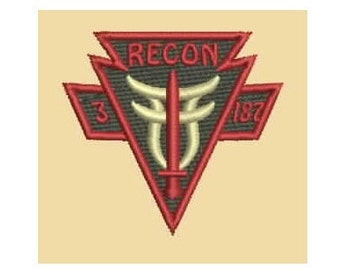 Recon 3  187 Vietnam War Military design For Embroidery Machines  ( Tested )