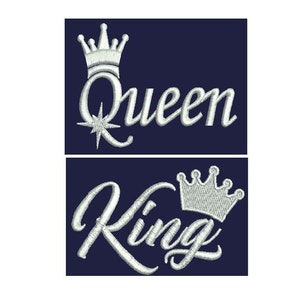 KING and QUEEN  digitzing files  Embroidery machine  ( checked)