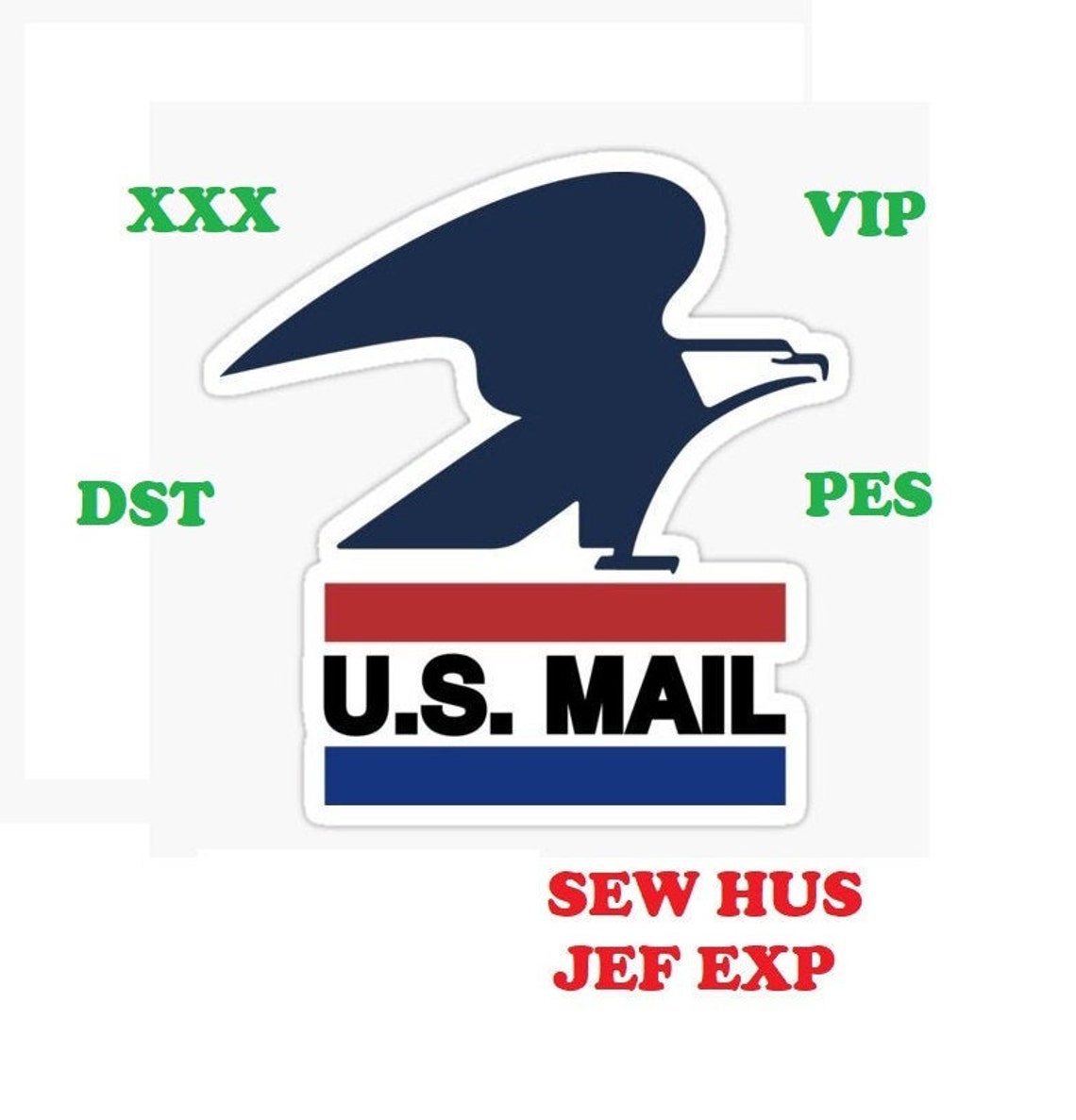 USPS Eagle Logo Design U.S Mail Embroidery Design for Etsy