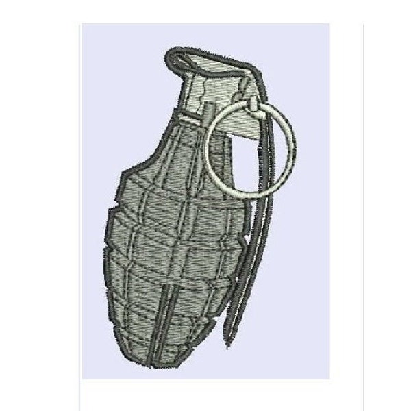 Hand Bomb Grenade Design for Embroidery Machines