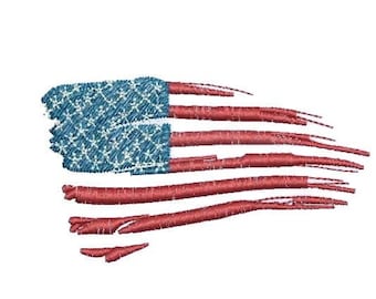 USA FLAG Digitizing for Embroidery machines ( Pes, Dst, Emb ,Vip, Sew ,xxx and pdf )  (Tested  )