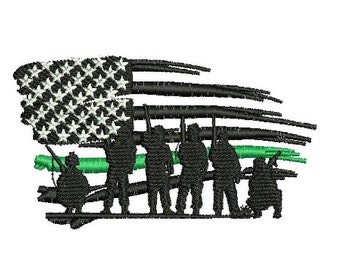 Soldiers Flag Design Digitizing Embroidery Machines   Pes Dst xxx emb and pdf   2 SIZED