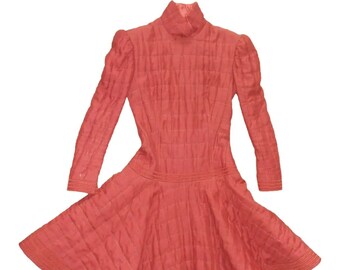 Vintage anni '80, abito lungo arancione in cotone e lino ANGELO TARLAZZI*, M, abito di lusso 1980