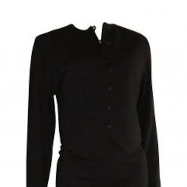 Vintage 1980s, CHANTAL THOMASS* tailleur jupe laine noir, S, Paris, Made in France, couture, veste courte laine noir, mode femme luxe 1980