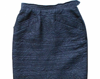 Vintage 1980s, Yves SAINT LAURENT*, black wool and silk skirt, S, YSL luxury skirt, Made in France, Paris, Saint Laurent Rive Gauche skirt