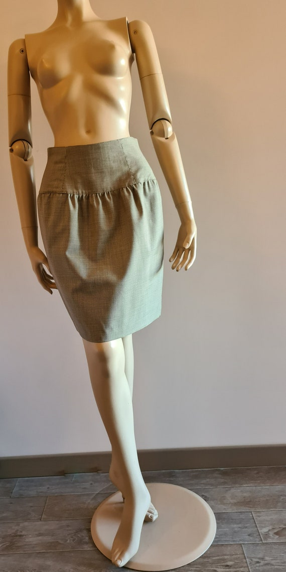 Vintage 1980s, LOLITA LEMPICKA, Beige wool skirt,… - image 7