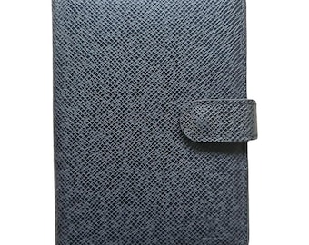 Vintage 2009, Louis VUITTON* black leather datebook holder, woman leather product, Paris, France, luxury accessories, agenda holder