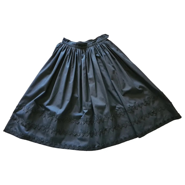Vintage 1970s, Yves SAINT LAURENT* long black cotton skirt, XS, ysl, luxury skirt, Made in France, Saint Laurent Rive Gauche clothing