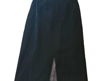 Vintage 1990s, GIVENCHY* black velvet skirt, M, Made in France, Paris, haute couture, winter velvet outfit, cocktail style, long skirt 1990