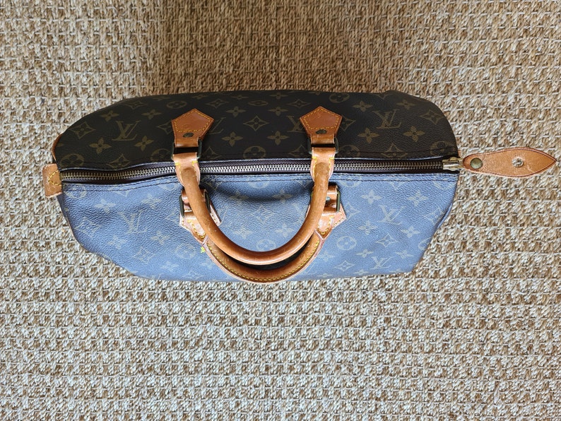 Vintage 1980s, LOUIS VUITTON* Sac porté main toile Monogram et cuir