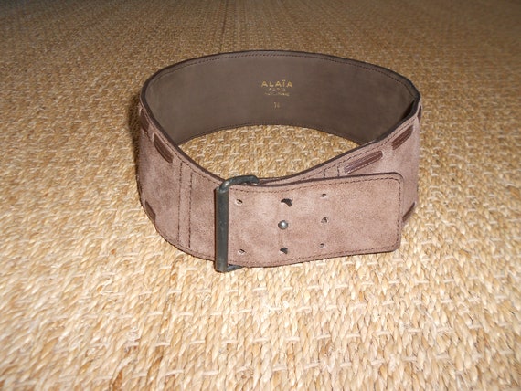 Vintage 1980s, Azzedine ALAIA*, brown leather bel… - image 3