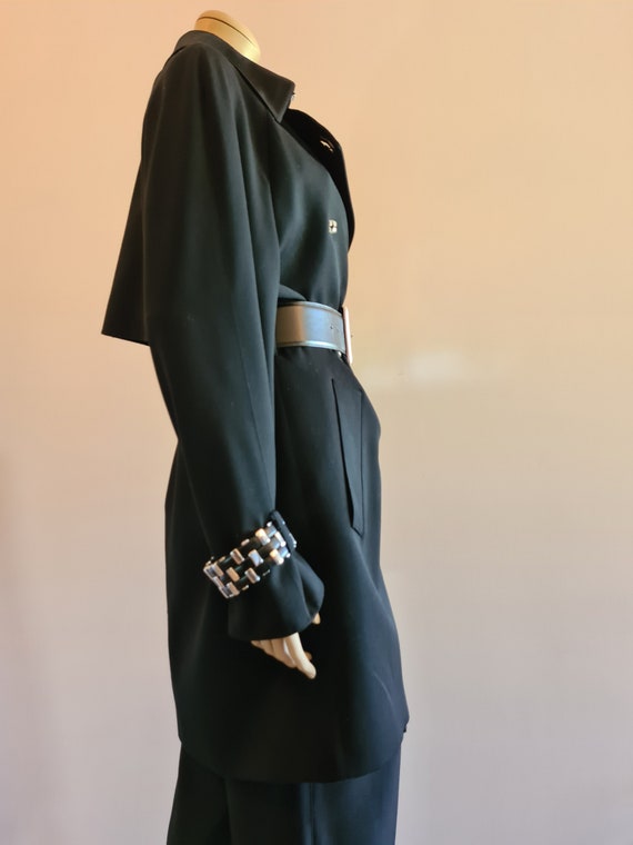 Vintage 1990s, CLAUDE MONTANA* black wool coat, S… - image 6