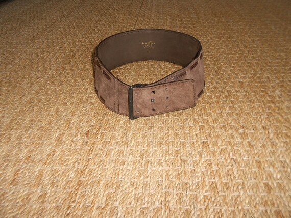 Vintage 1980s, Azzedine ALAIA*, brown leather bel… - image 4
