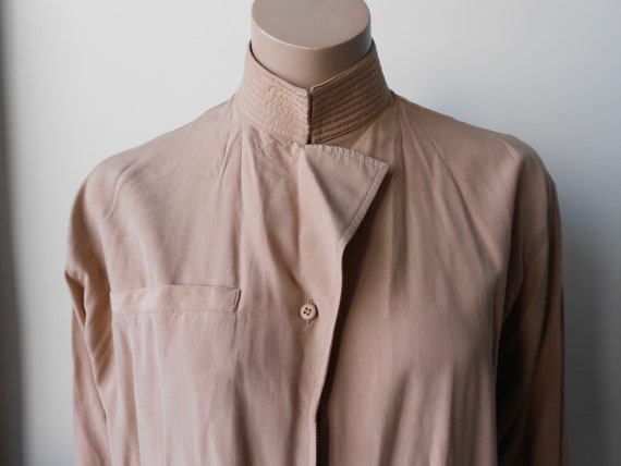 Vintage 80s, Claude Montana* pink silk blouse, M,… - image 9