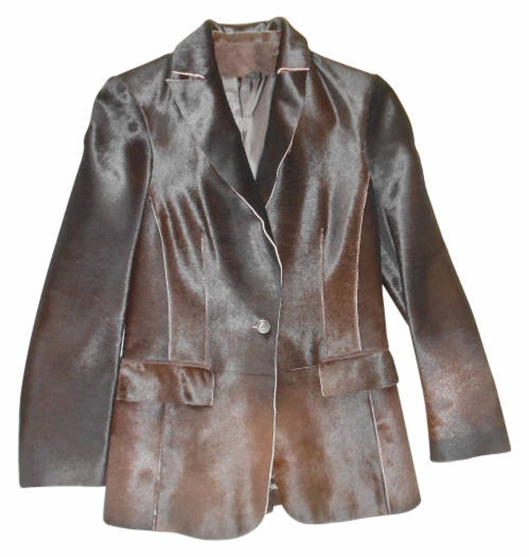 Bruno MAGLI Brown Foal Leather Blazer 