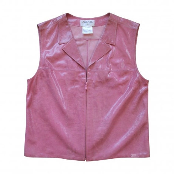 chanel leather vest