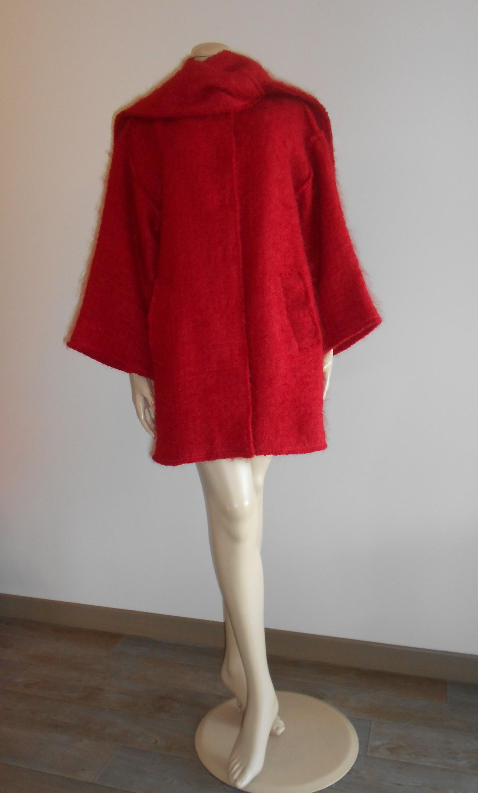 Vintage 1990s, DOLCE & GABBANA* Red Wool Coat, M, 90s Female 