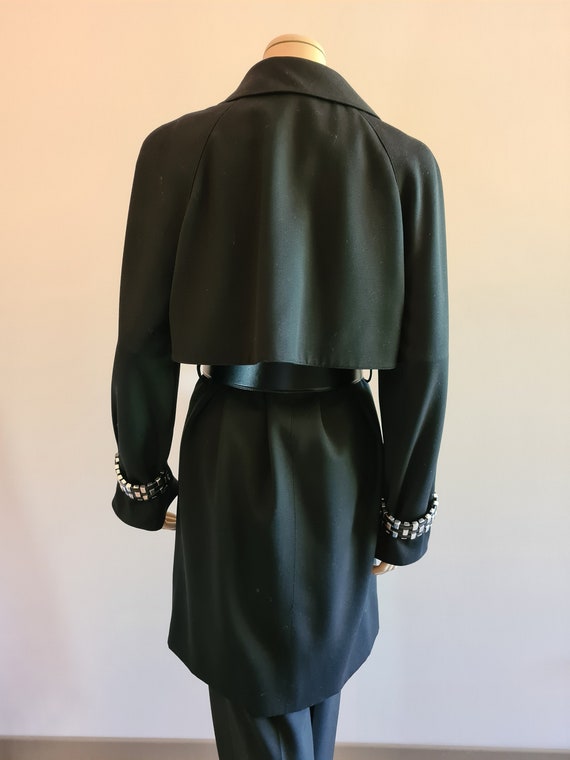 Vintage 1990s, CLAUDE MONTANA* black wool coat, S… - image 5