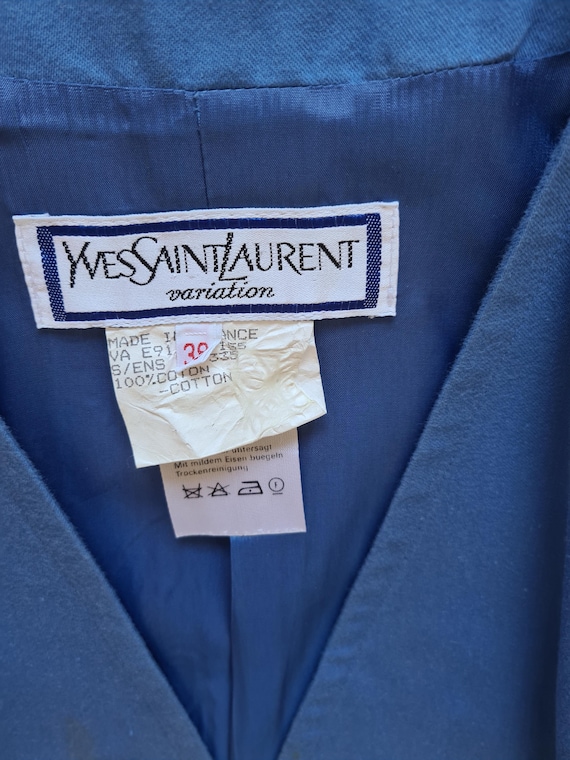 バーゲンで Vintage S JACKET, Cotton Blue LAURENT* SAINT Yves 1990s, ジャケット・アウター