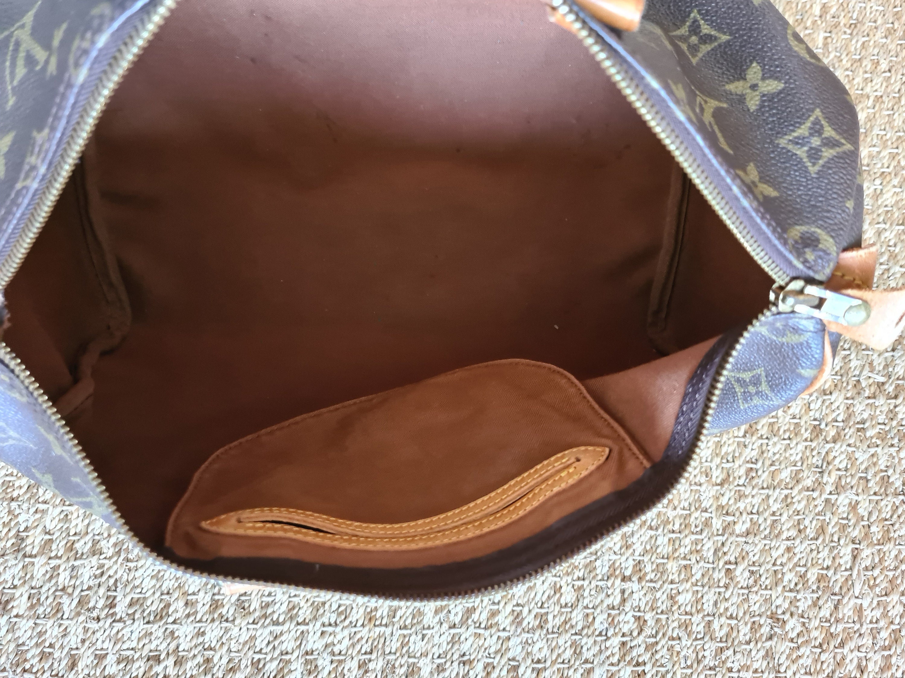 Vintage 1980s, LOUIS VUITTON Sac porté main toile Monogram et cuir