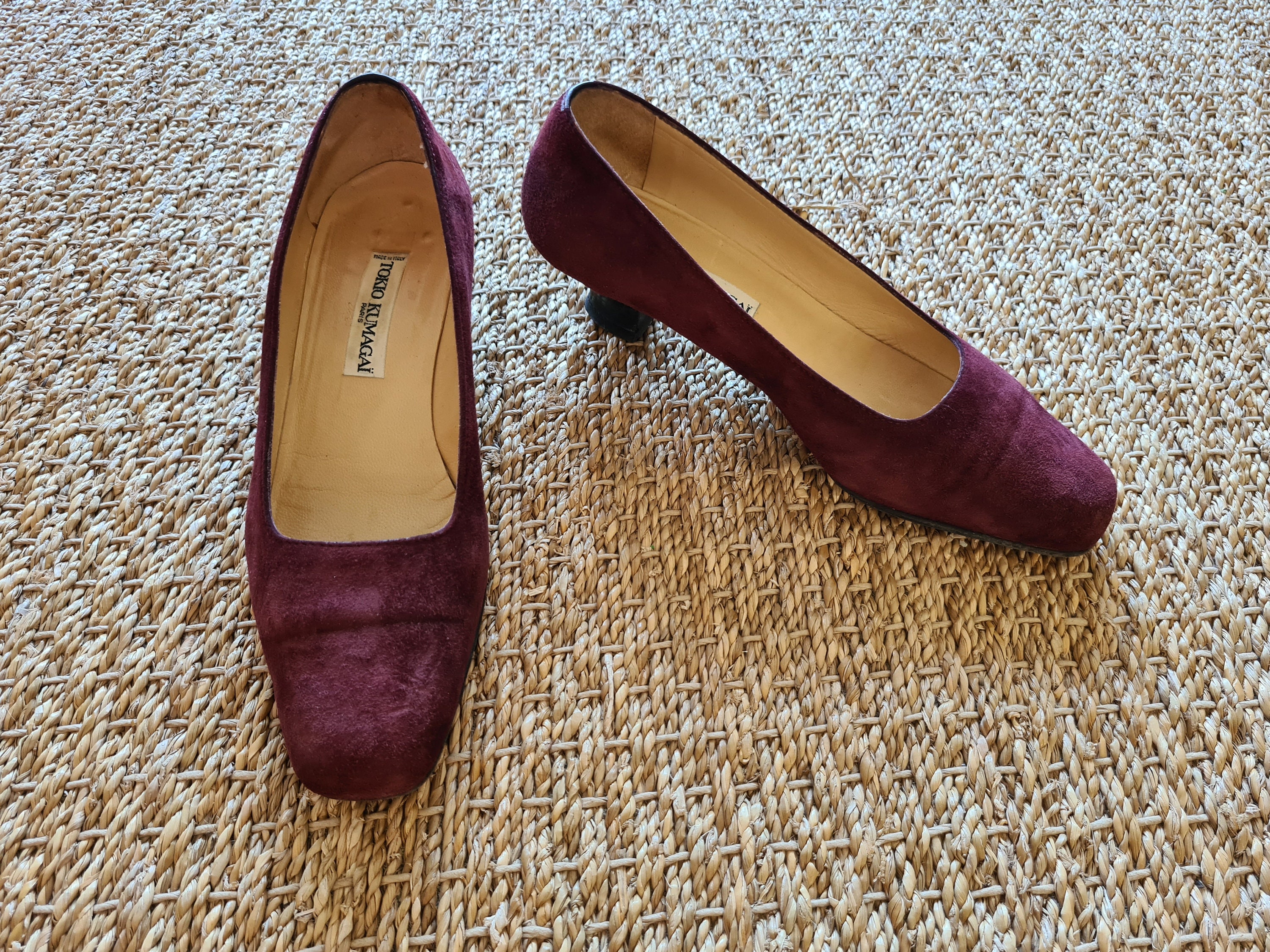 Vintage 1980s, TOKIO KUMAGAI* ESCARPINS cuir bordeaux, 38 