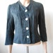 Veste Vintage Ventilo En Lin Noir Pour Femme Taille 38 - Style Années 90 Très Bon état