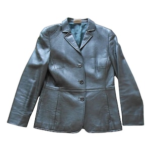 90s Leather Peacoat - Etsy