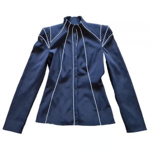 Vintage 1990s, THIERRY MUGLER* black silk jacket, S, woman luxury blazer, Paris haute couture, France, summer luxury blazer, collector piece