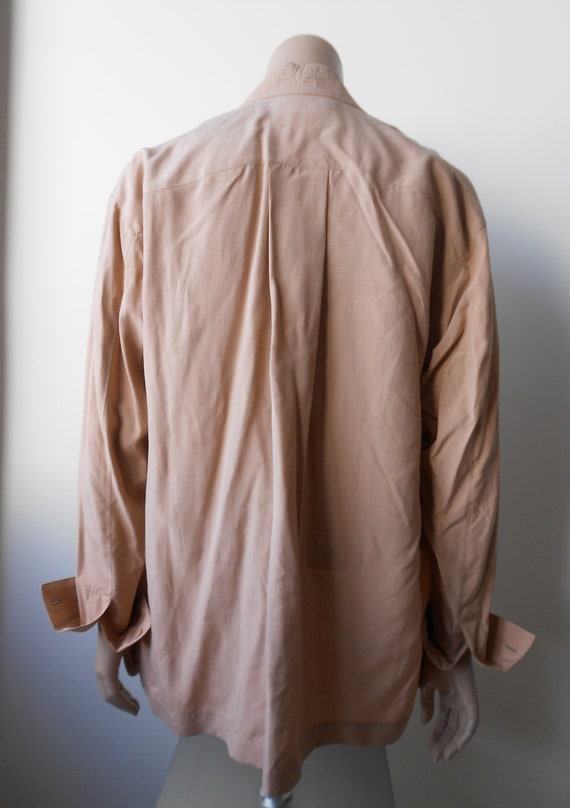 Vintage 80s, Claude Montana* pink silk blouse, M,… - image 6