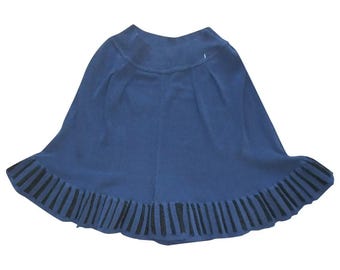 Vintage 1980s, AZZEDINE ALAIA*, navy blue cotton SHORTS, S, luxury skirt, Paris Couture, France, skirt with pleats, miniskirt, bermudas